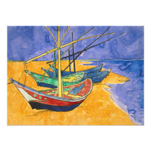 Impression Photo Vincent van Gogh - Bateaux de pêche sur la plage