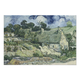 Impression Photo Vincent van Gogh - Cottages de chaume à Cordeville
