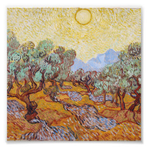 Impression Photo Vincent Van Gogh - Oliviers au ciel jaune