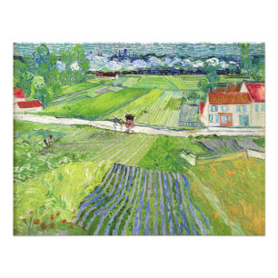 Impression Photo Vincent van Gogh - Paysage avec transport et train