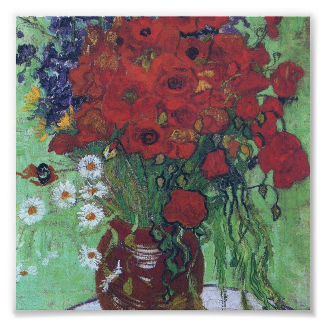 Impression Photo Vincent Van Gogh - Pépites rouges et marguerites (Devant)