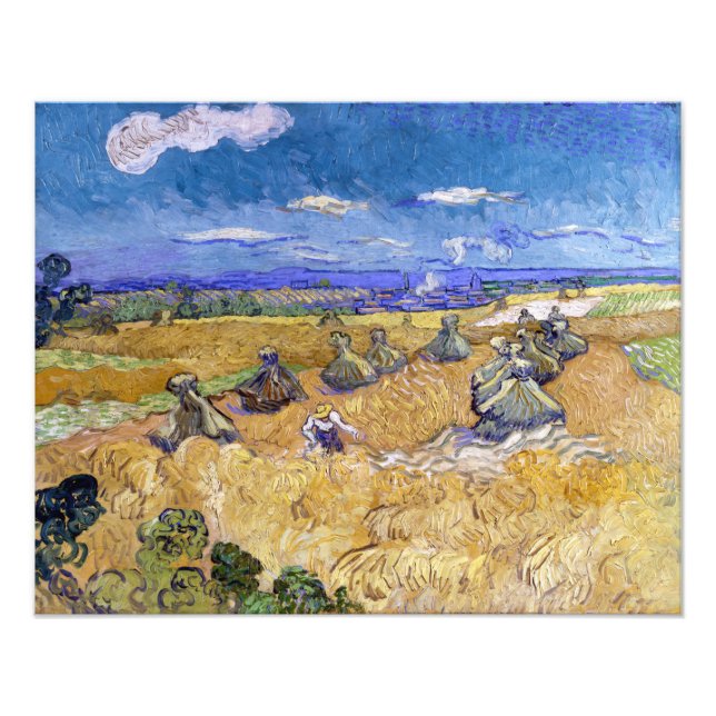 Impression Photo Vincent van Gogh - Pile de blé avec les lecteurs (Devant)