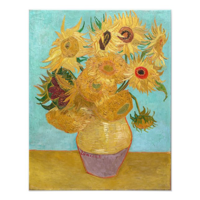 Impression Photo Vincent Van Gogh - Vase avec douze tournesols (Devant)