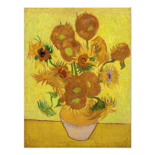 Impression Photo Vincent van Gogh - Vase avec quinze tournesols (Devant)