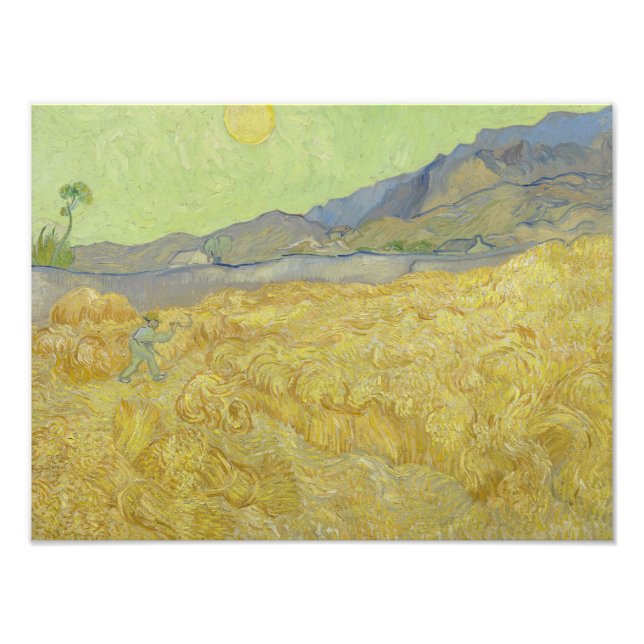 Impression Photo Vincent van Gogh - Wheatfield avec une Faucheuse (Devant)
