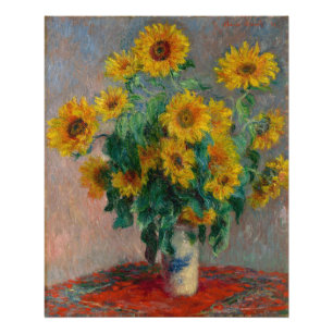 Impression Photo Vintage Claude Monet Bouquet de tournesols