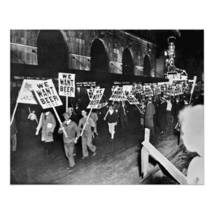Impression Photo Vintage Interdiction Bière, Nous Voulons Bière, Bi