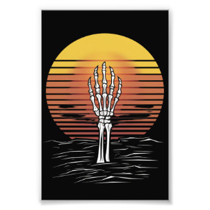Impression Photo Vintage Retro coucher de soleil Halloween Zombie H