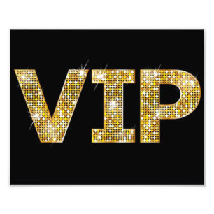 Impression Photo VIP Parties scintillant noir et or