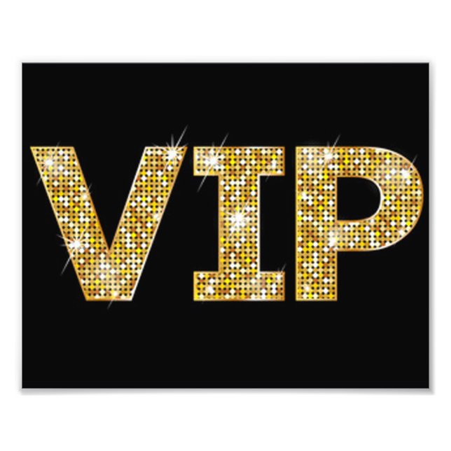 Impression Photo VIP Parties scintillant noir et or (Devant)