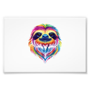 Impression Photo Visage de paresseux coloré Animaux mignons de la j