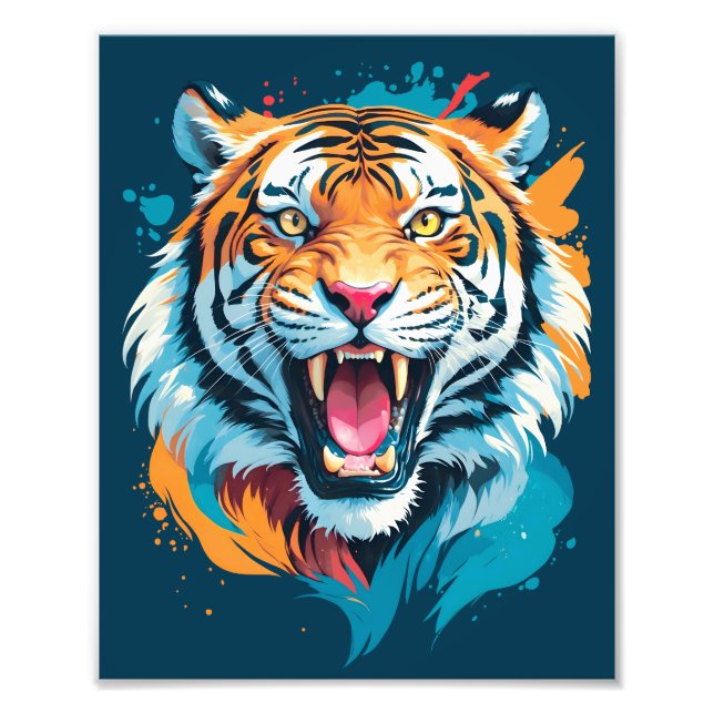 Impression Photo Visage de tigre torride (Devant)