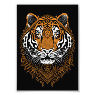 Impression Photo Visage détaillé de tigre