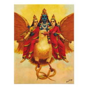 Impression Photo Vishnu, Garuda, Vahana par Raja Ravi Varma