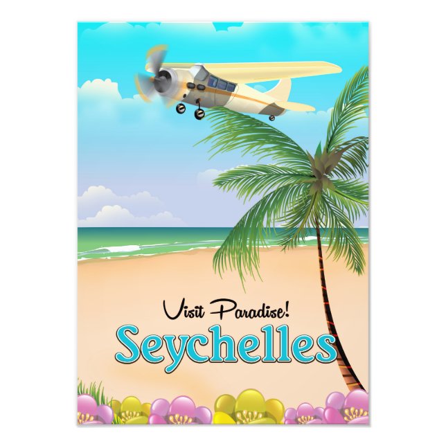 Impression Photo Visitez le paradis ! Affiche de voyage aux Seychel (Devant)
