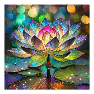 Impression Photo Vitre Fleur de Lotus Vibrante
