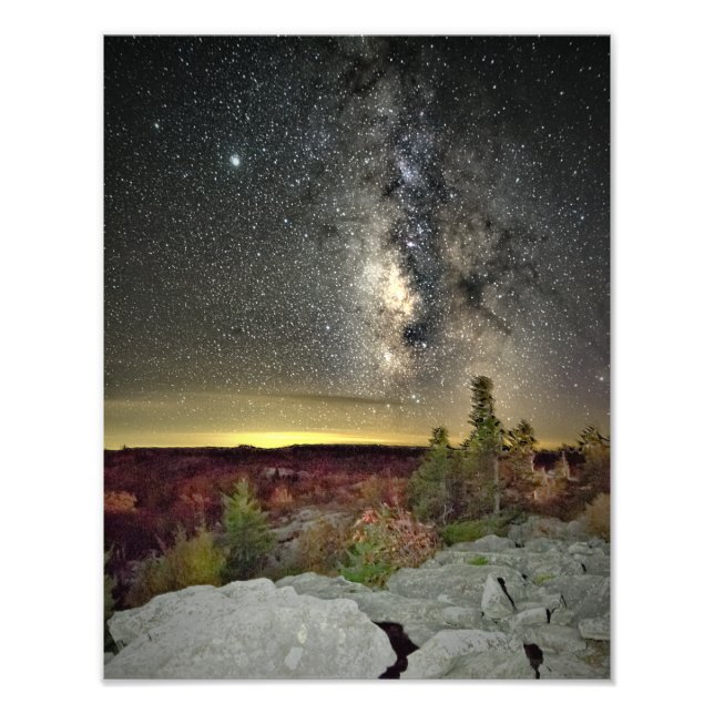 Impression Photo Voie Lactée Galaxie sur Dolly Sods, WV (Devant)