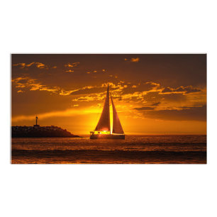Impression Photo Voilier au coucher du soleil - Marina Del Rey, CA