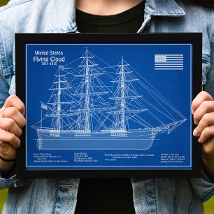 Impression Photo Voilier Clipper Flying Cloud - Plan ABD