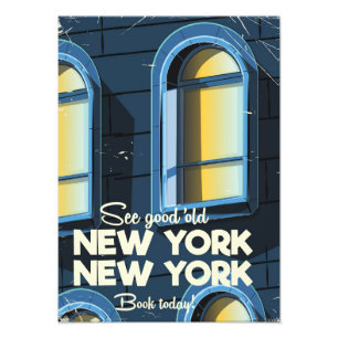 Impression Photo Voir la bonne vieille affiche de voyage à New York