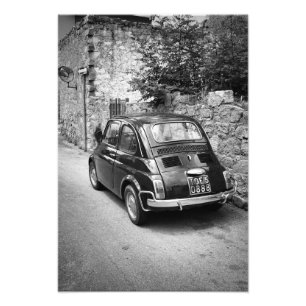 Impression Photo Voiture FIAT 500 en noir et blanc