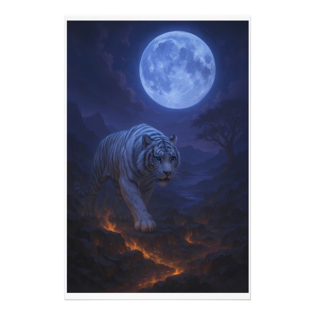 Impression Photo Volcanic White Tiger Premium Wall Art – Fine Art (Devant)