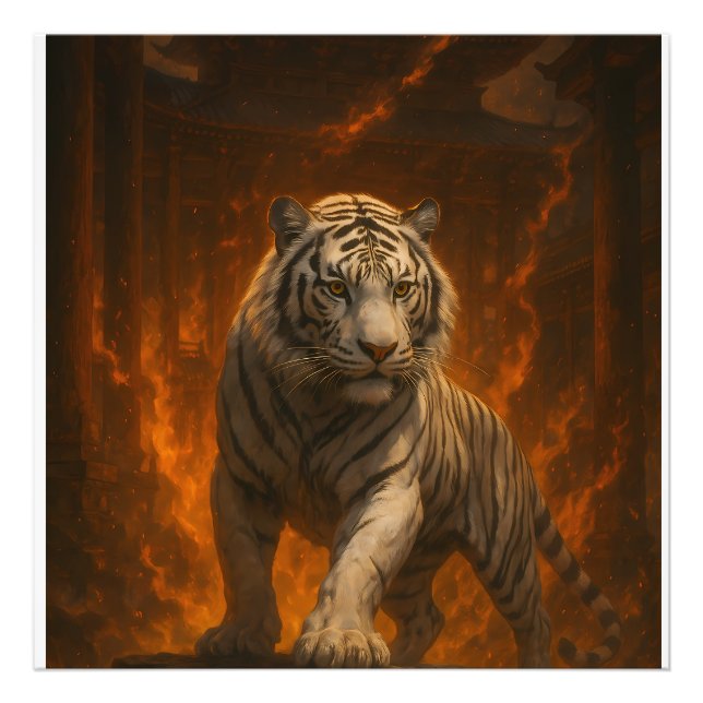 Impression Photo Volcanic White Tiger Premium Wall Art – Fine Art C (Devant)
