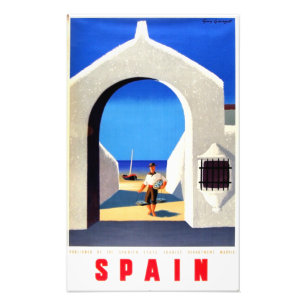 Impression Photo Voyage vintage de pêcheur de l'Espagne