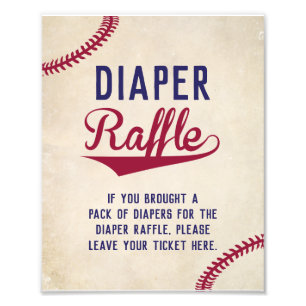 Impression Photo Voyant de baseball Thème Diaper Raffin Affichage S
