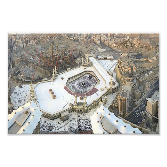 Impression Photo Vue aérienne de la Kaaba, Masjid al-Haram & Mecque (Devant)