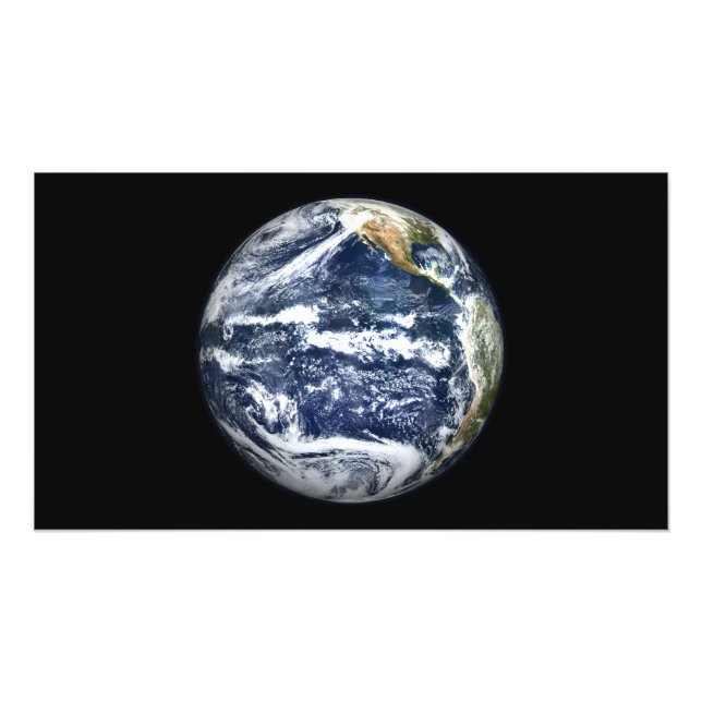 Impression Photo Vue de la Terre entière centrée sur l'océan Pacifi (Devant)