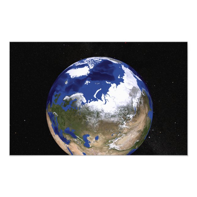 Impression Photo Vue de la Terre montrant la région arctique (Devant)