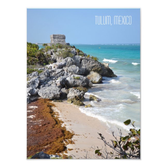 Impression Photo Vue des ruines maya de Tulum Mexique Voyage Souven (Devant)