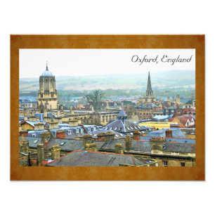 Impression Photo Vue fantastique, Oxford, Angleterre, Top 4 du toit