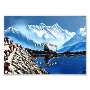 Impression Photo Vue Panoramique De La Montagne Annapurna Népal