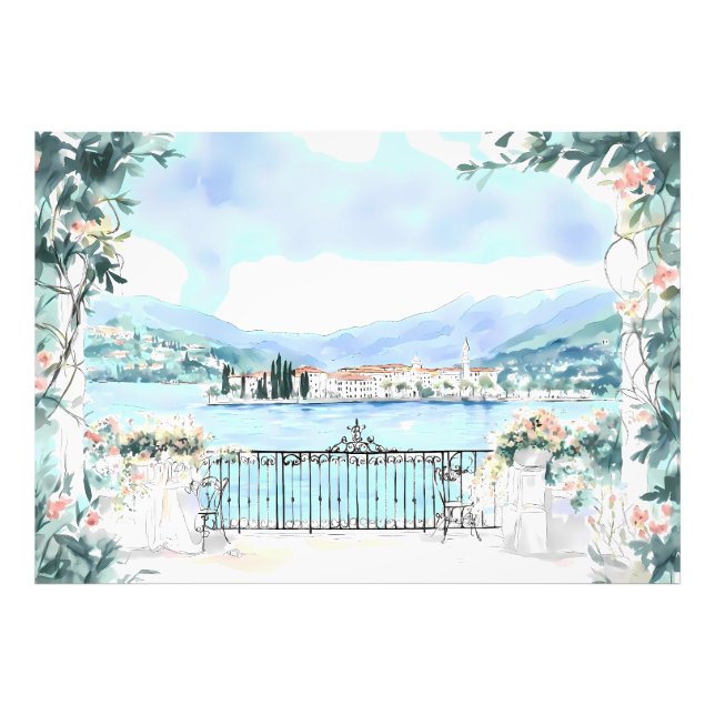 Impression Photo Vue romantique du lac de Côme (Devant)