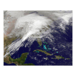 Impression Photo Vue satellite d'une tempête d'hiver massive