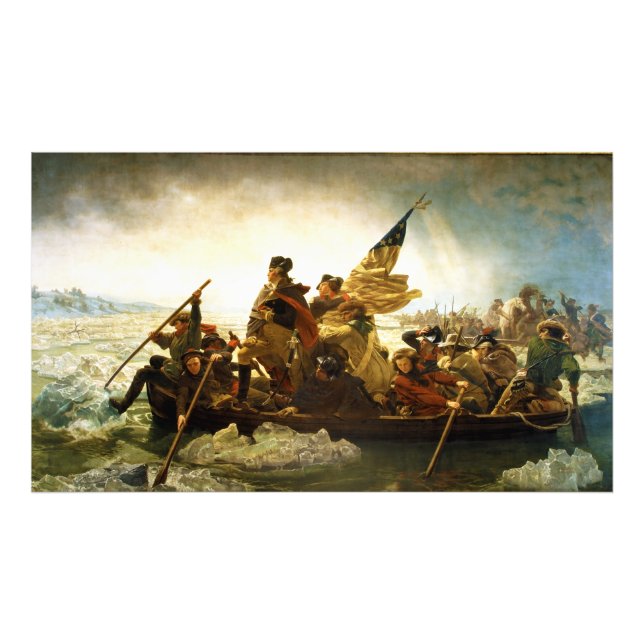 Impression Photo Washington Traverser le Delaware par Emanuel Leutz (Devant)