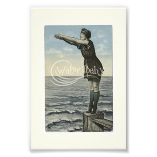 Impression Photo Water Baby Vintage Diving Girl