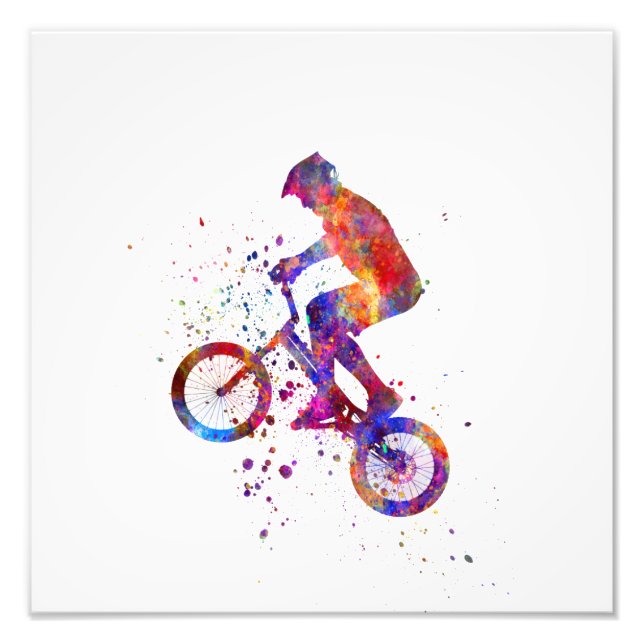 Impression Photo Watercolor bmx rider (Devant)