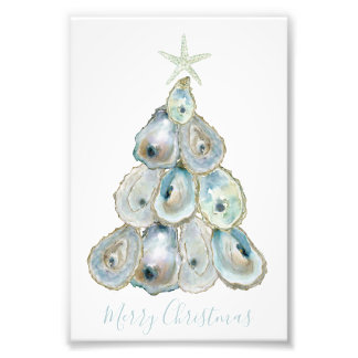 Impression Photo Watercolor Oyster Christmas Tree