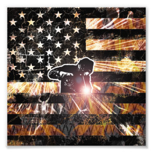 Impression Photo Welding Flag Sparks and Flames