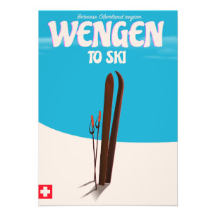 Impression Photo Wengen, Suisse, affiche de ski