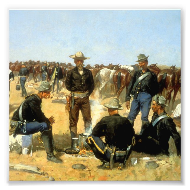 Impression Photo Western Art "Cavalryman's Breakfast" (Devant)
