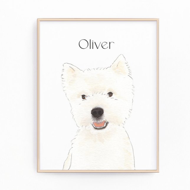 Impression Photo Westie personnalisé West Highland Terrier Art (Créateur téléchargé)