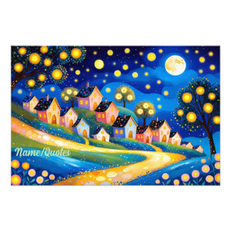 Impression Photo Whimsical Village Under the Stars