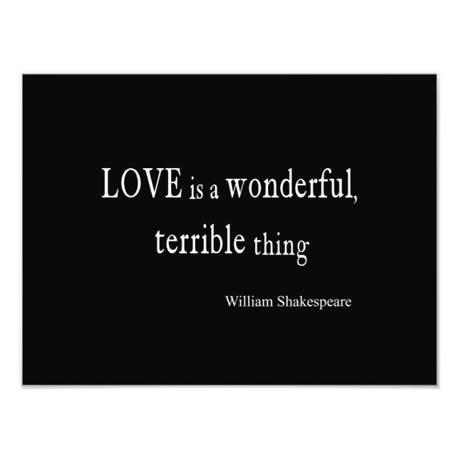 Impression Photo William Shakespeare L'amour est merveilleux et ter (Devant)