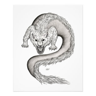Impression Photo Wolfdragon design noir et blanc