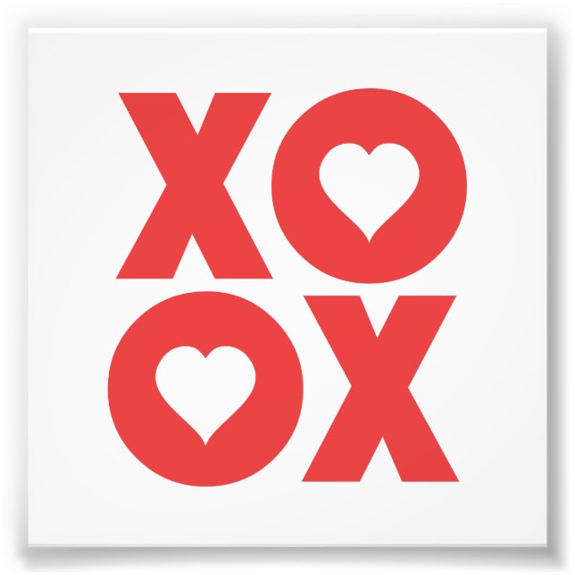 Impression Photo XOXO Embrasse et embrasse la Saint-Valentin (Devant)