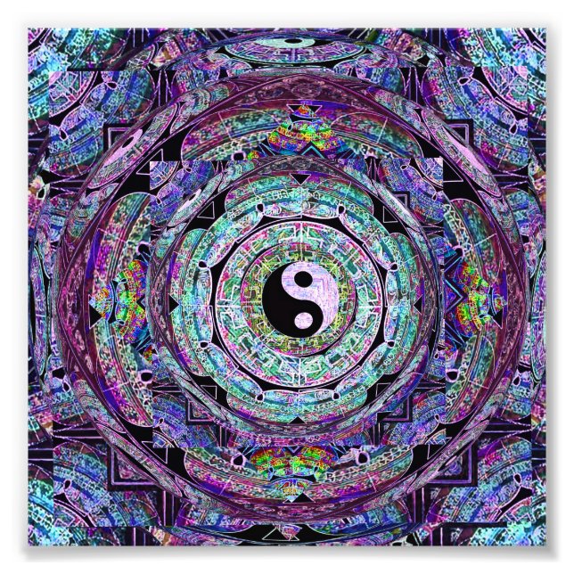 Impression Photo Yin Yang Mandala Purple (Devant)